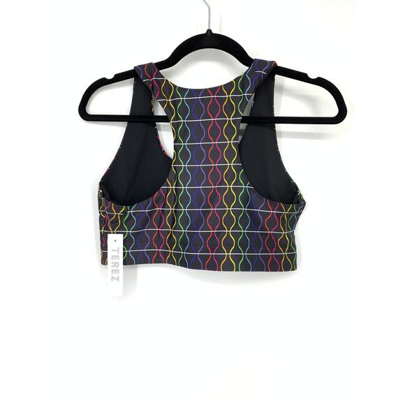 TEREZ Bra Women's Size Large Hi-Shine Sports Rainbow Multicolor NWT - Picture 4 of 4